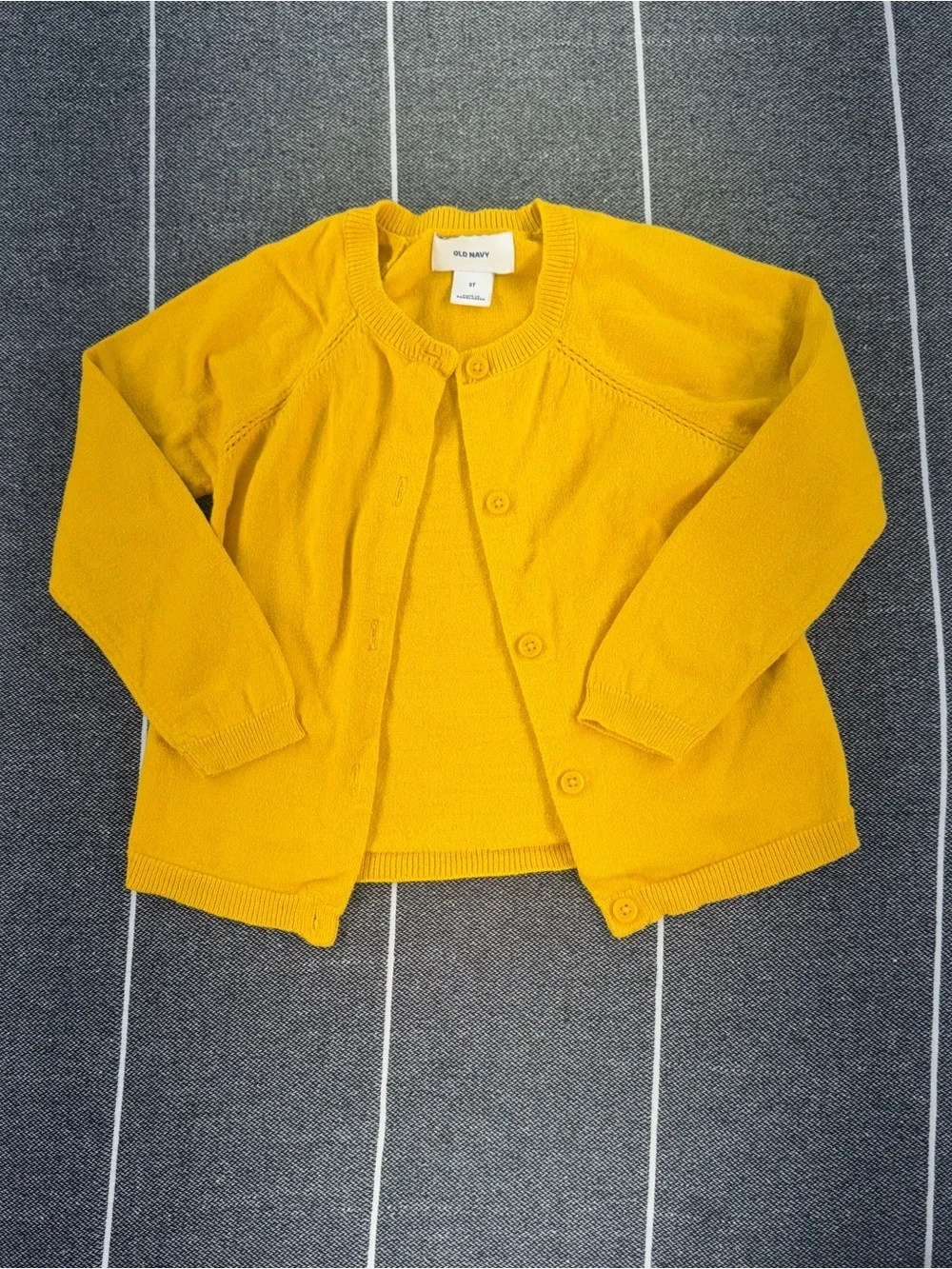 Kids Old Navy Yellow Button-Front Knit Cardigan
